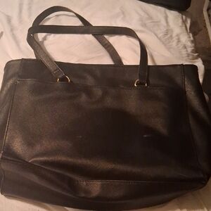 Elegant Black Leather Tote